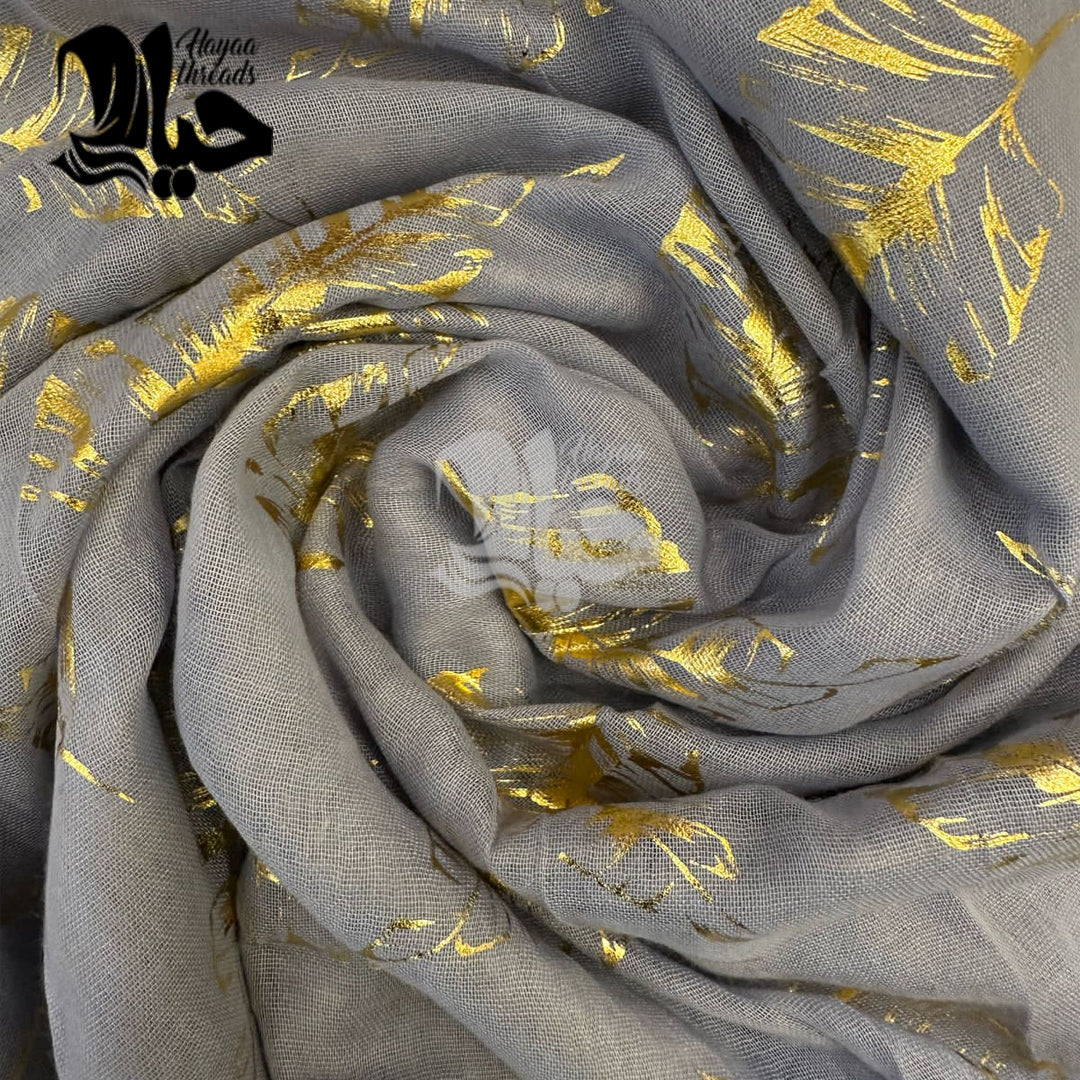 Gold Foil Printed Lawn Scarfs