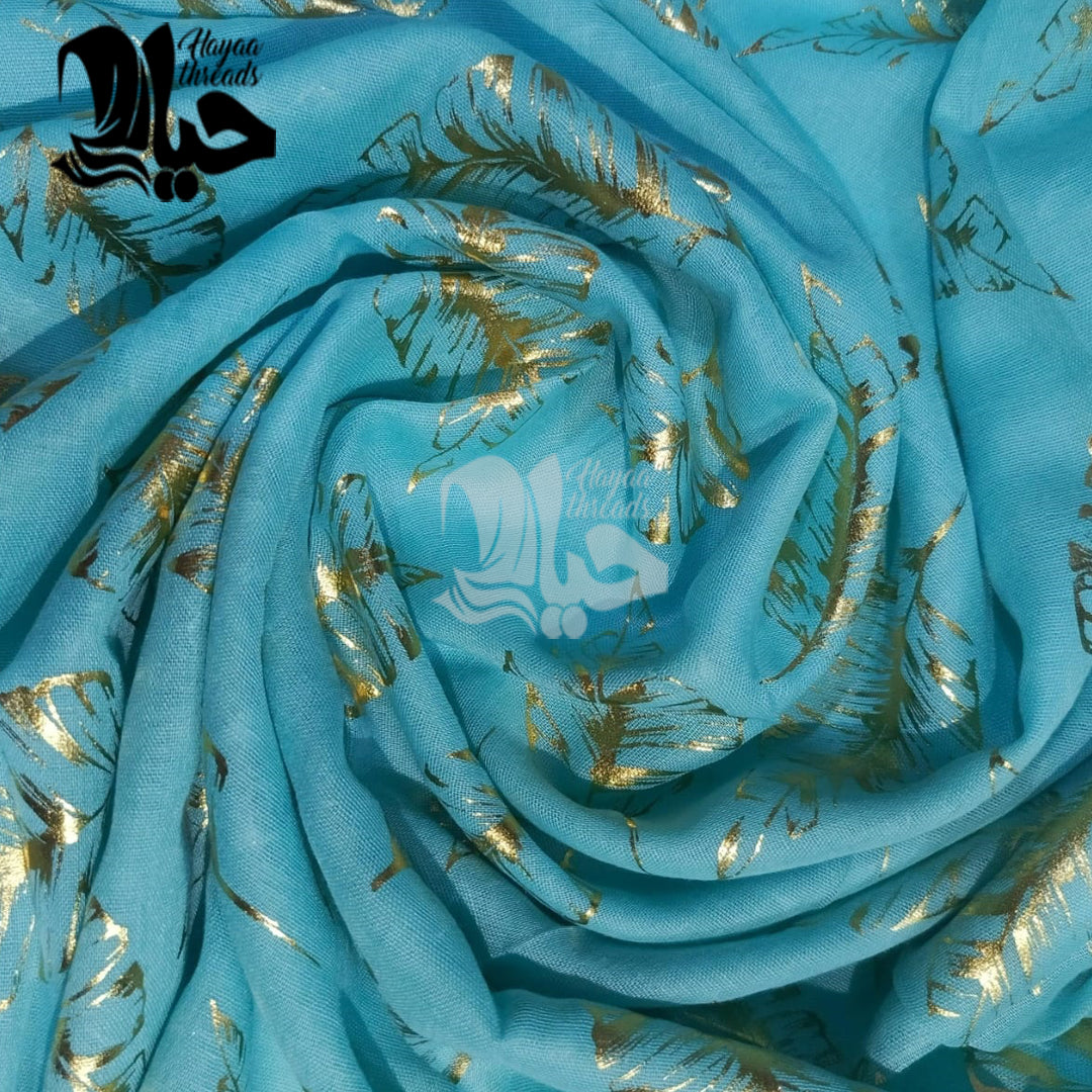 Gold Foil Printed Lawn Scarfs