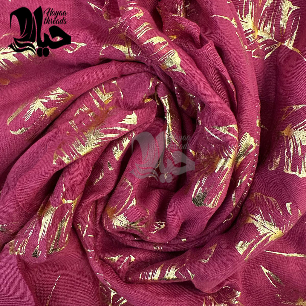 Gold Foil Printed Lawn Scarfs