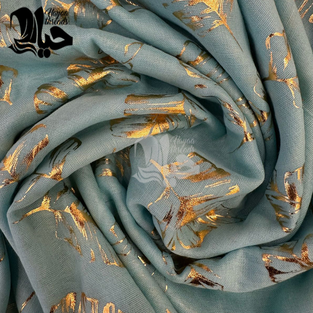 Gold Foil Printed Lawn Scarfs