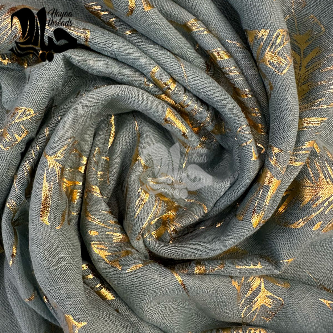 Gold Foil Printed Lawn Scarfs