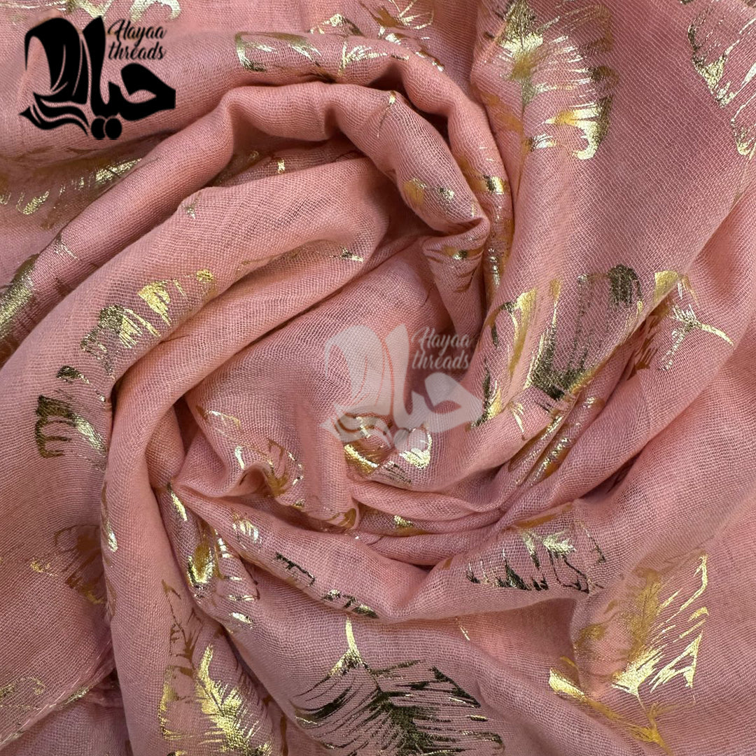 Gold Foil Printed Lawn Scarfs