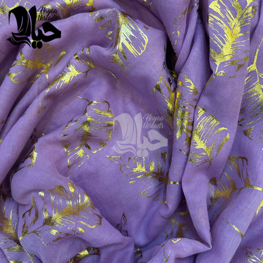 Gold Foil Printed Lawn Scarfs