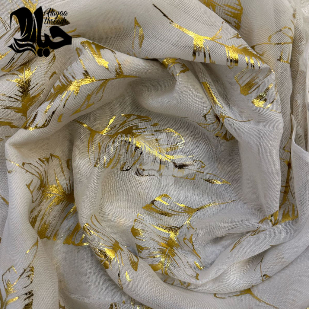 Gold Foil Printed Lawn Scarfs