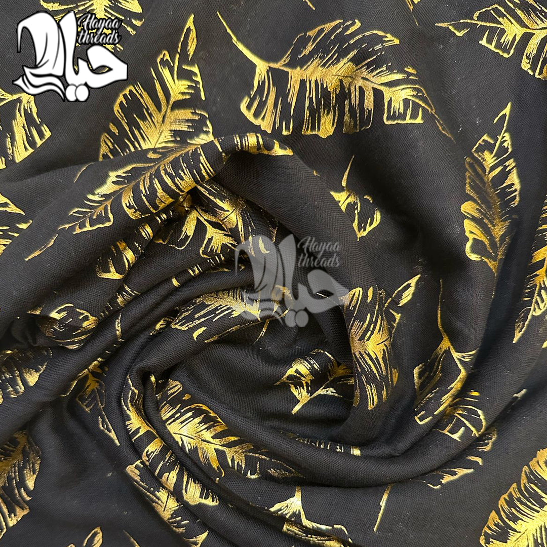 Gold Foil Printed Lawn Scarfs