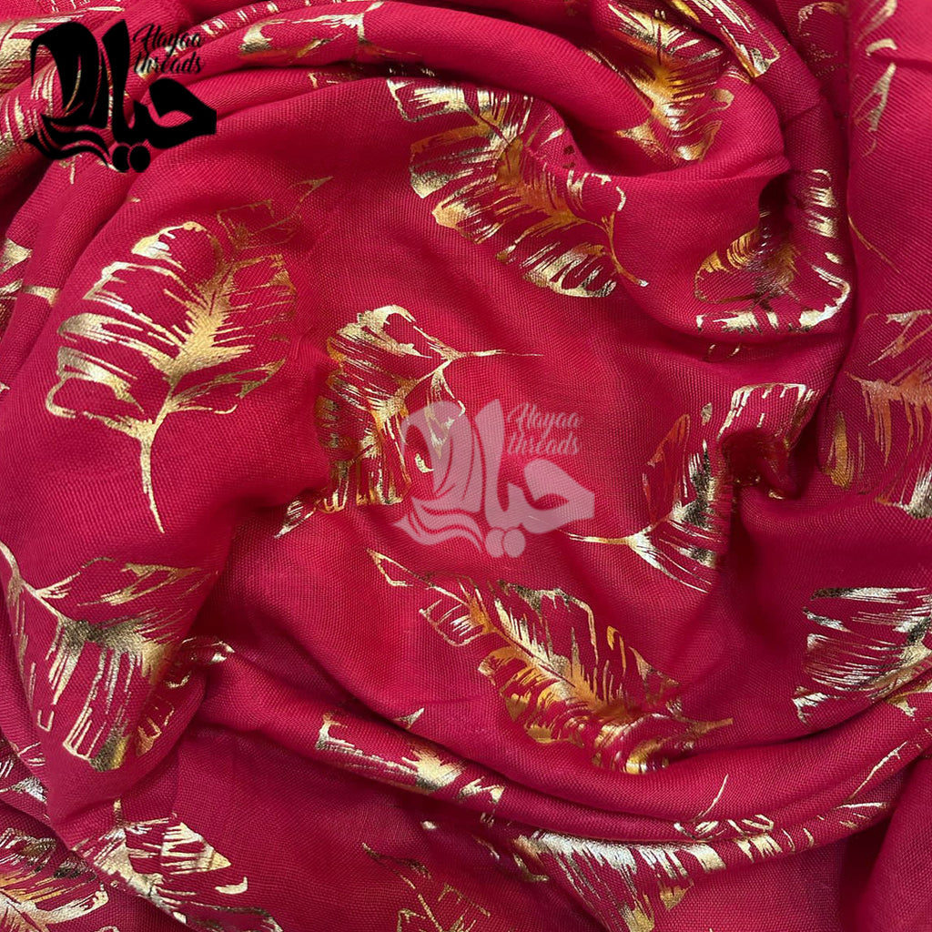 Gold Foil Printed Lawn Scarfs