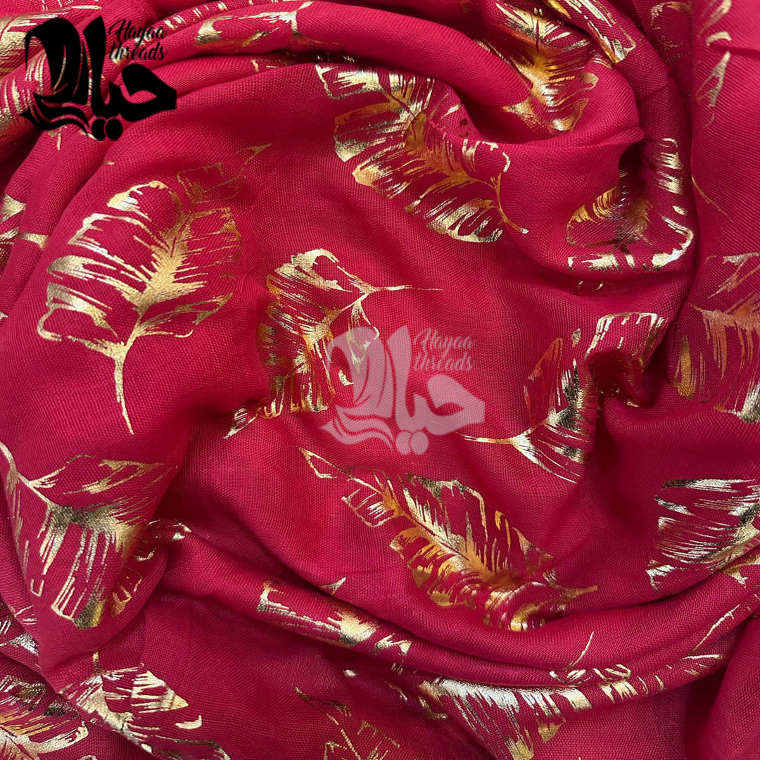 Gold Foil Printed Lawn Scarfs