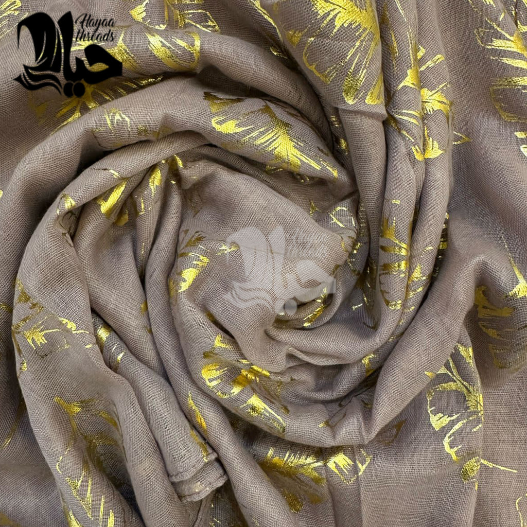 Gold Foil Printed Lawn Scarfs