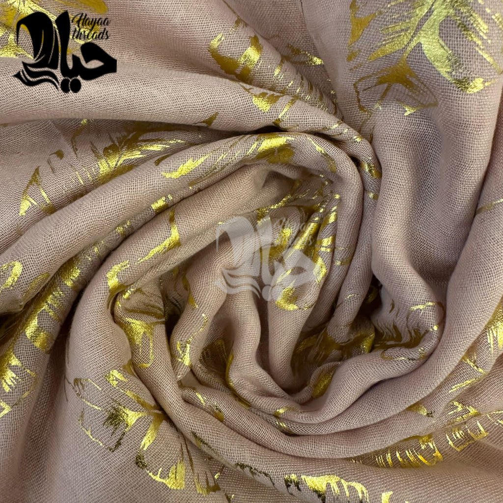 Gold Foil Printed Lawn Scarfs