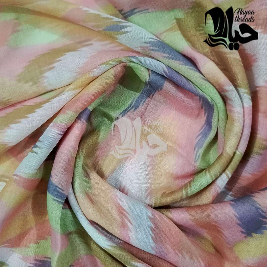 Mixed Color Lawn Scarf