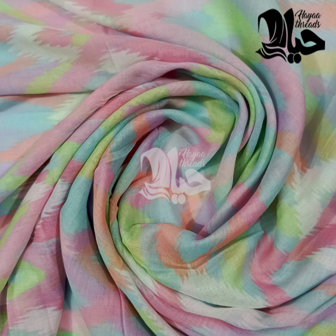 Mixed Color Lawn Scarf