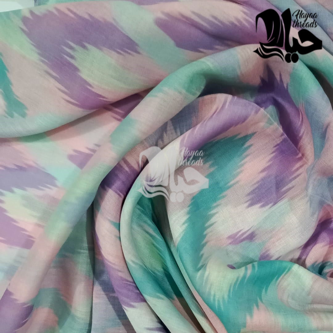 Mixed Color Lawn Scarf