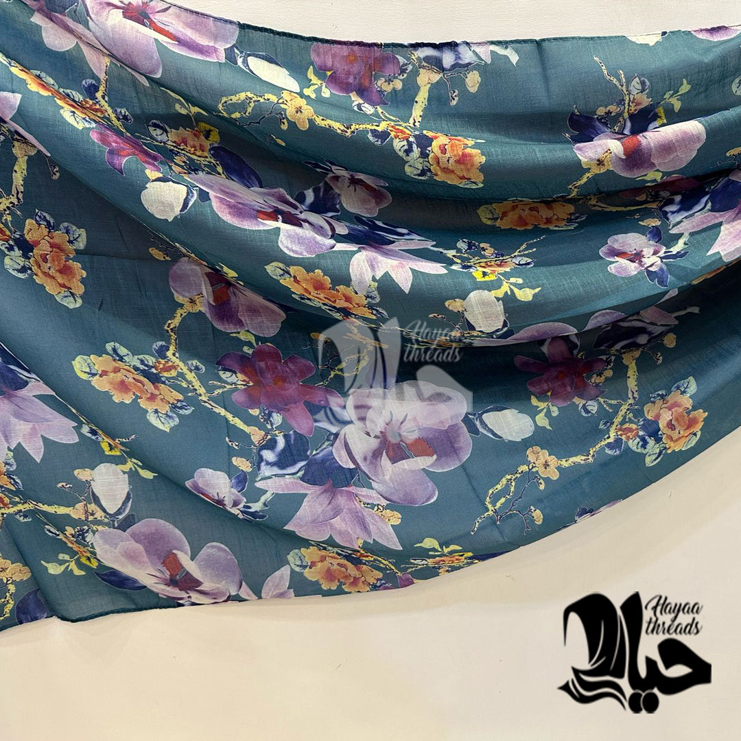 Floral Printed Lawn Scarfs