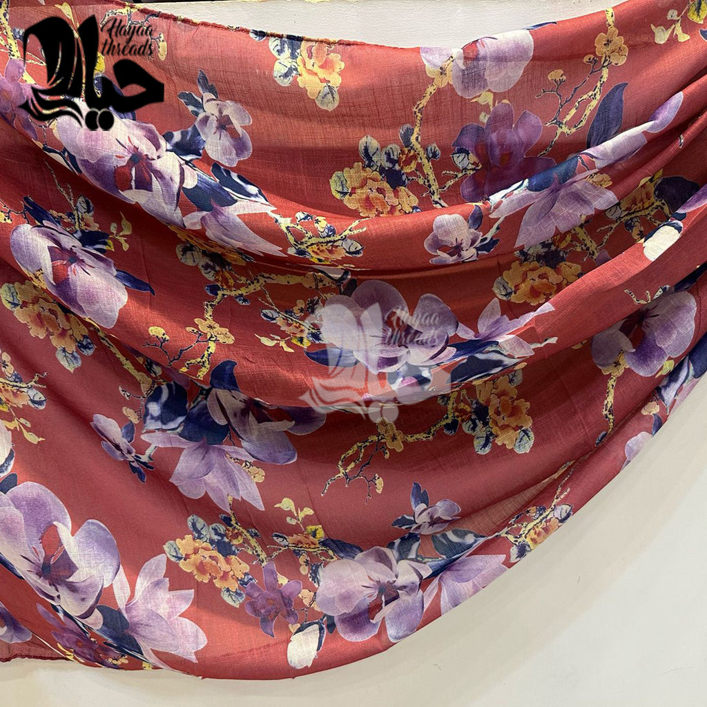 Floral Printed Lawn Scarfs