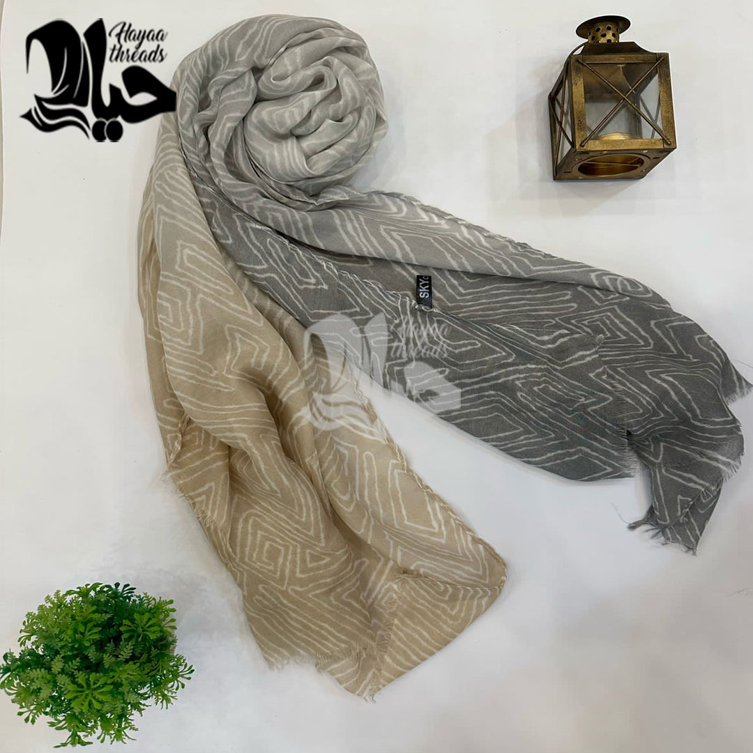 Tri Shade Lawn Scarfs