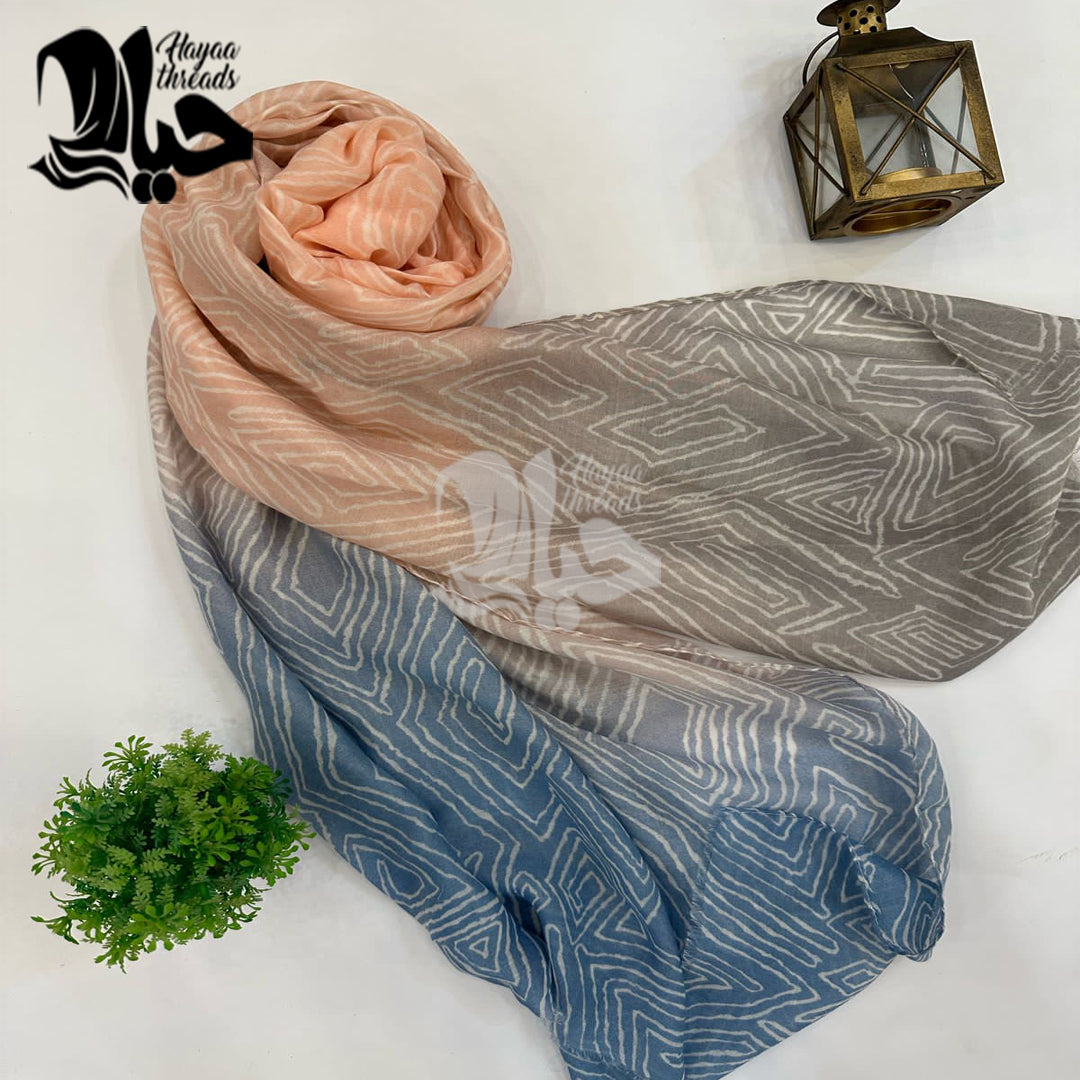 Tri Shade Lawn Scarfs