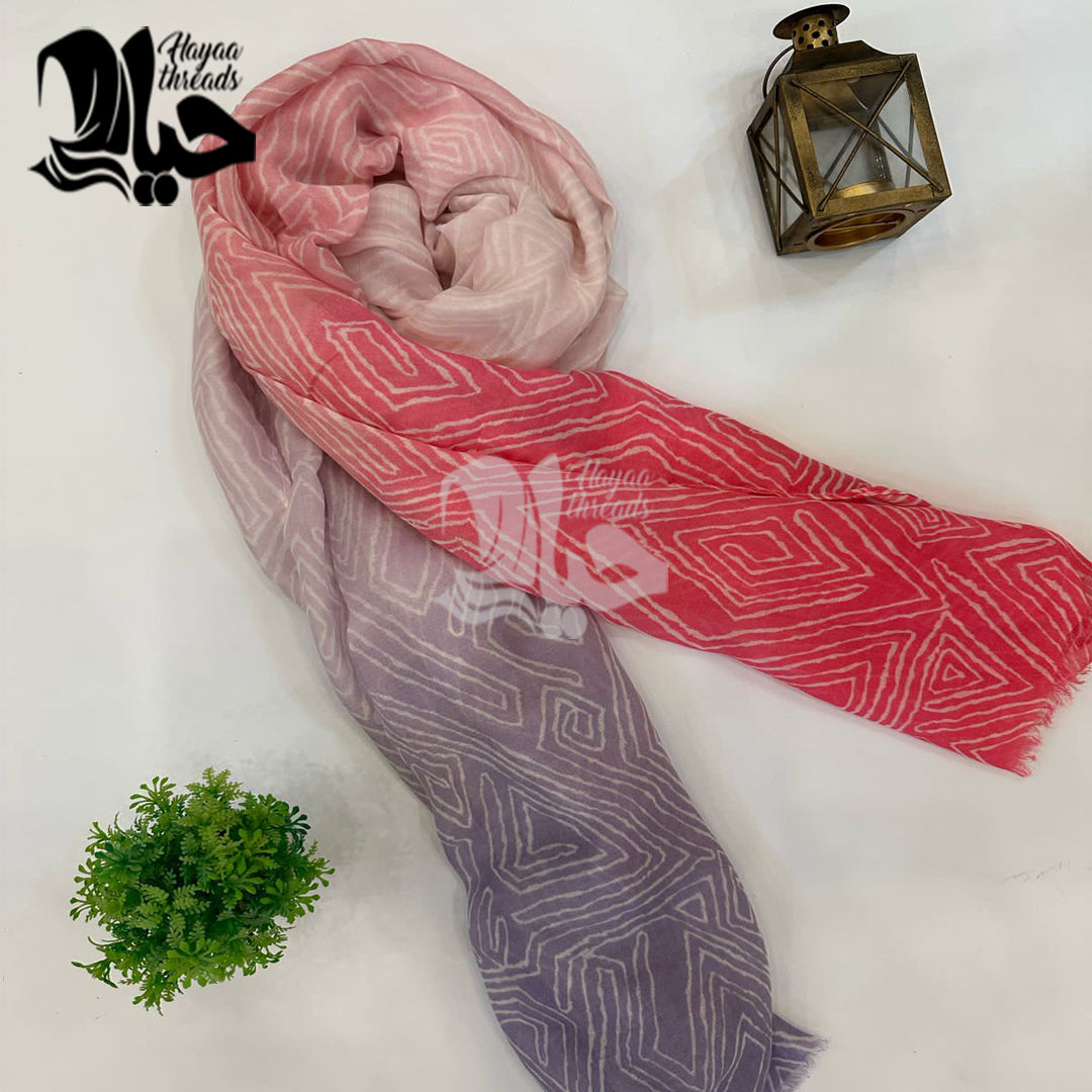Tri Shade Lawn Scarfs