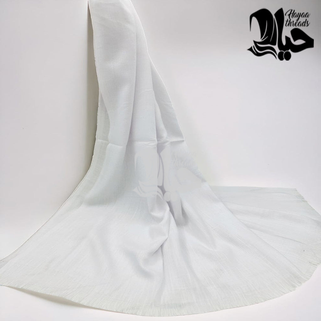 White Turkish Lawn Scarf XXL