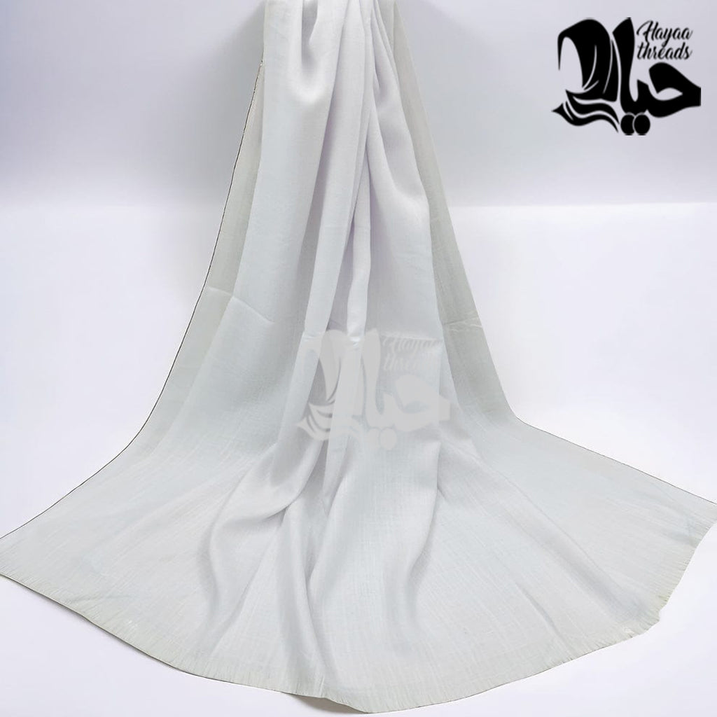 White Turkish Lawn Scarf XXL