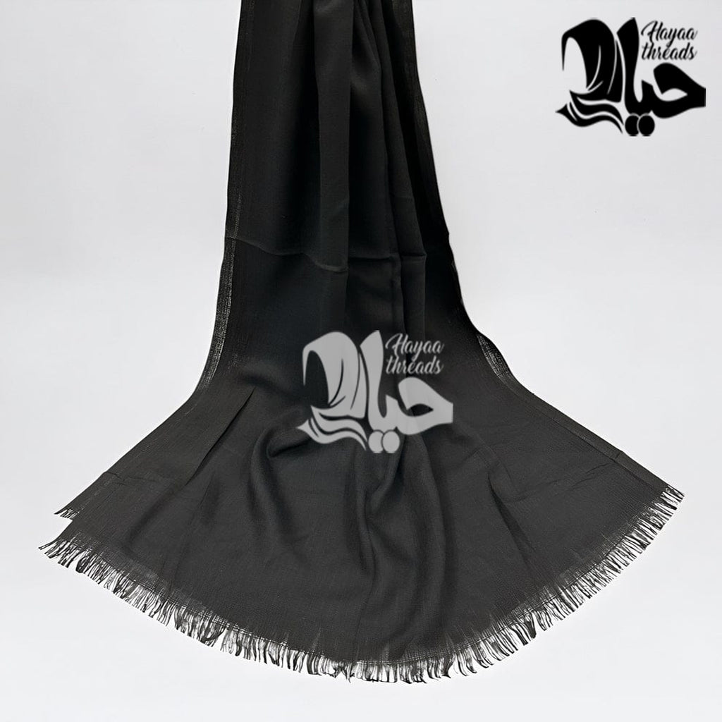 Black Turkish Lawn Scarf XXL