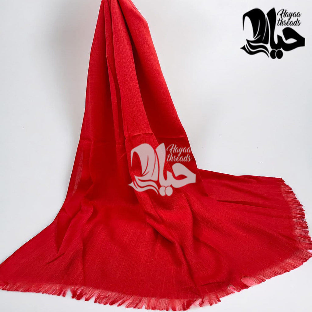 Red Turkish Lawn Scarf XXL