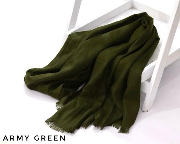 Army Green Turkish Lawn Scarf