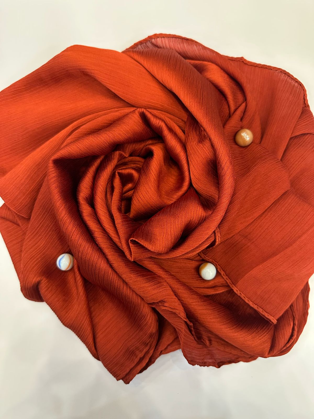 Orange Crinkle Silk Scarf
